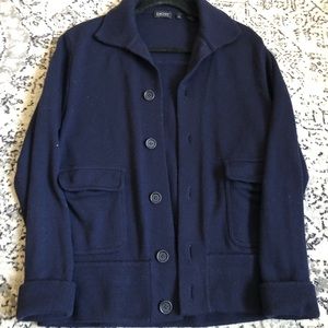 DKNY merino wool button up sweater